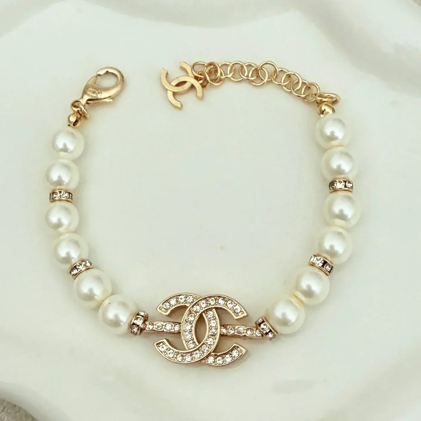 "CC" Pearl Bracelet