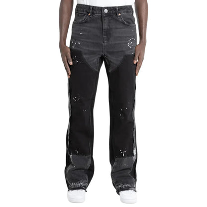 "Black Patch" Flared Denim