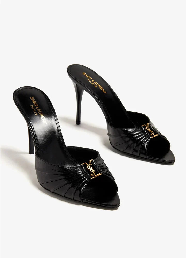 "SL" Black Sandals