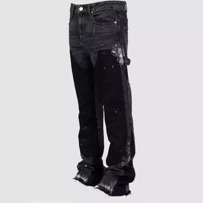 "Black Patch" Flared Denim